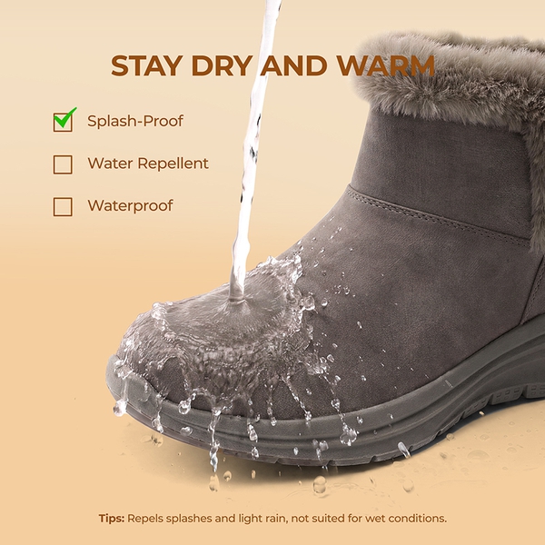 Women’s Faux Suede Snow Boots with Arch Support - TAUPE - 4