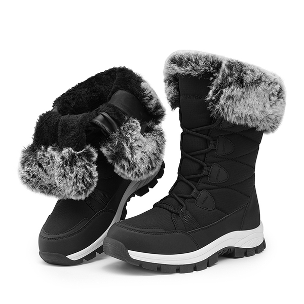 Women’s Zip-Up Snow Boots with 3M Thinsulate - BLACK - 7