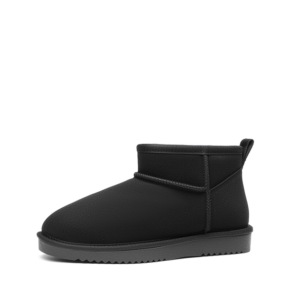 Women's Suede Wool-Lined Snow Boots - BLACK -  0