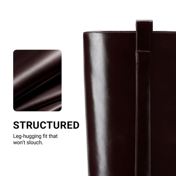Women's Sleek Pull-On Knee-High Boots - BURGUNDY - 3