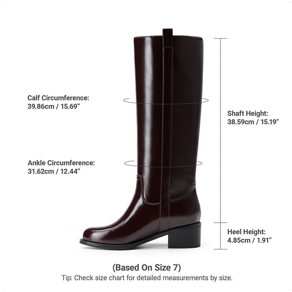 Women's Sleek Pull-On Knee-High Boots - BURGUNDY - 1