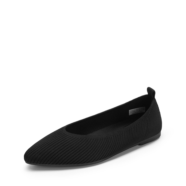 Ascenelle Women’s Wide Width Foldable Flats Knit Edition - BLACK -  0