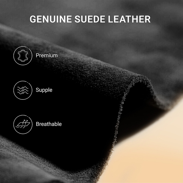 Women's Suede Wool-Lined Snow Boots - BLACK - 1