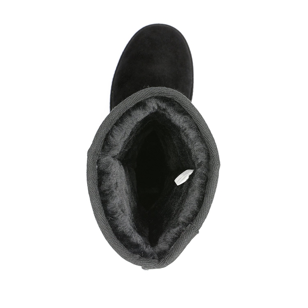 [FuzzyClassic High Boot] Suede Faux Fur Lightweight Winter Boots - BLACK - 5