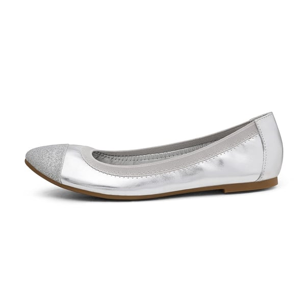 Ballet Walking Flats Shoes - SILVER - 1