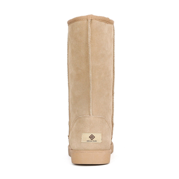 [FuzzyClassic High Boot] Suede Faux Fur Snow Boots - SAND - 4