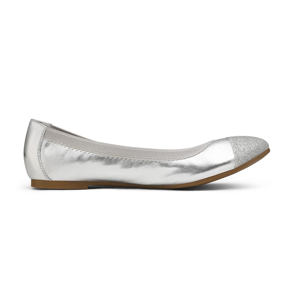 Ballet Walking Flats Shoes - SILVER - 2