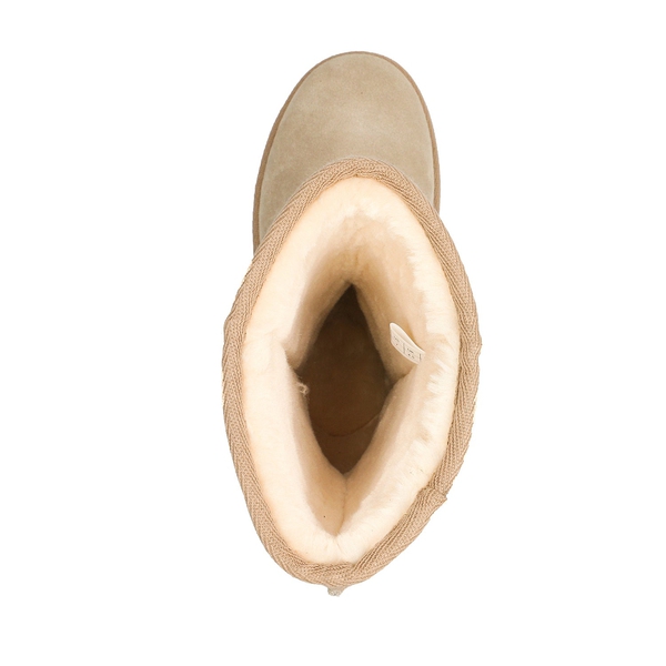 [FuzzyClassic High Boot] Suede Faux Fur Snow Boots - SAND - 5