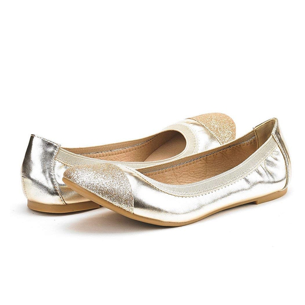 Ballet Walking Flats Shoes - GOLD - 3