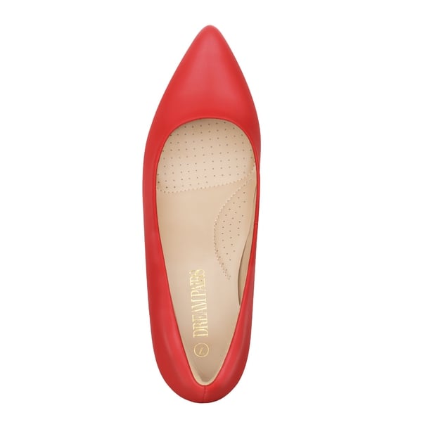 Pointed Toe Wedge Pump Shoes - RED - 2