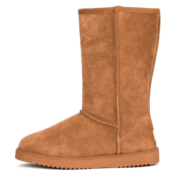 [FuzzyClassic High Boot] Suede Faux Fur Snow Boots - CHESNUT - 3