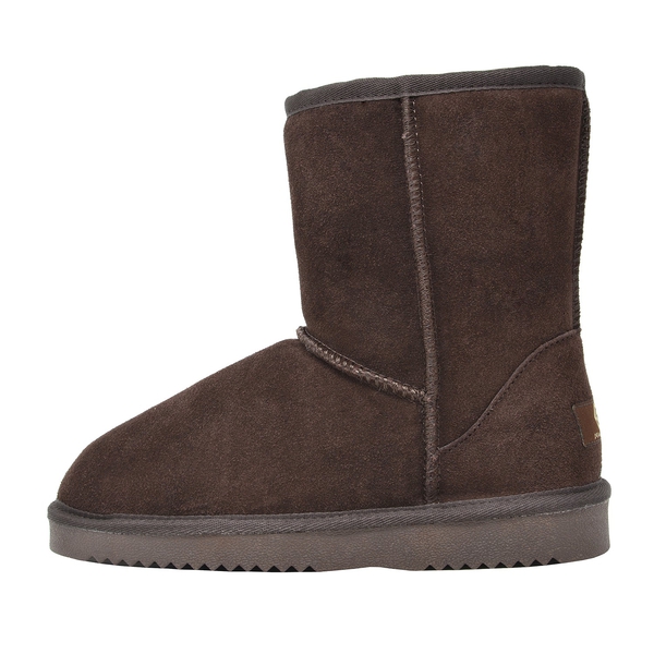 [FuzzyClassic Mid Boot] Suede Mid Calf Snow Boots - BROWN - 3