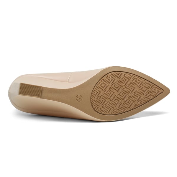 Pointed Toe Wedge Pump Shoes - NUDE - 4