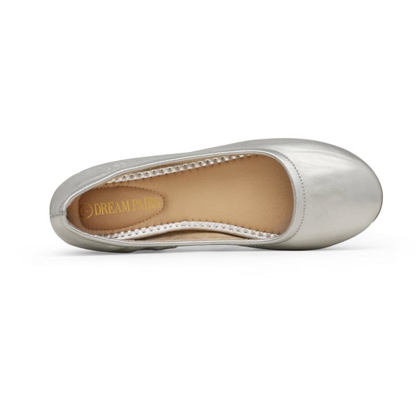 Classic Ballet Flats Shoes - SILVER PU - 3