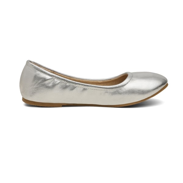 Classic Ballet Flats Shoes - SILVER PU - 2