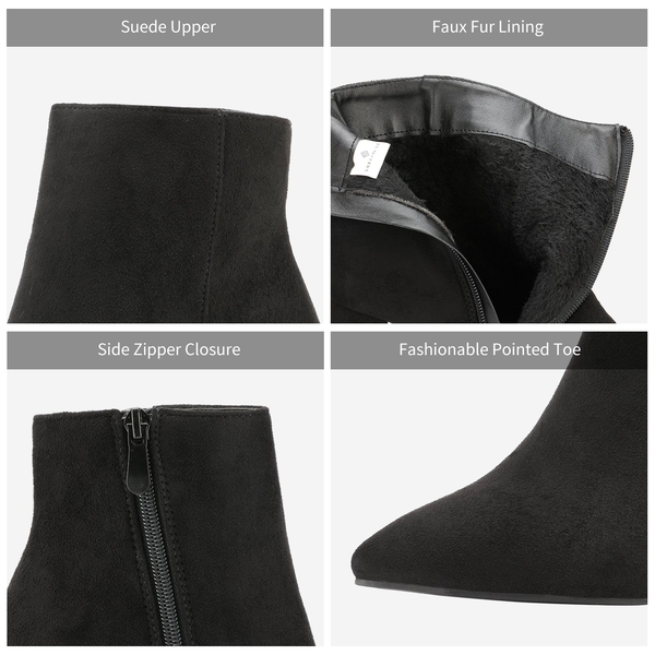 Sianna Chunky High Heel Ankle Booties - BLACK - 5