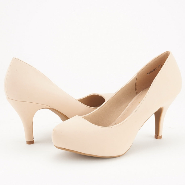 Classic Closed Toe 3 Inch Heels Pumps - NUDE NUBUCK - 3