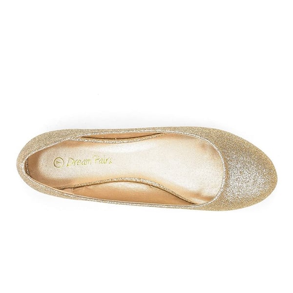 Comfortable Ballerina Walking Flats - GOLD GLITTER - 2