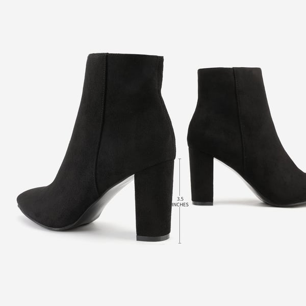 Sianna Chunky High Heel Ankle Booties - BLACK - 3