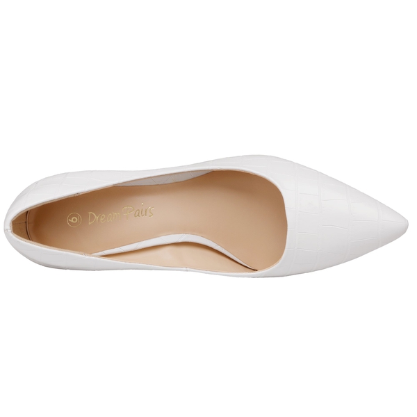 Belle Vie Pointed Toe Stiletto Pumps - WHITE STONE PATTERN - 2