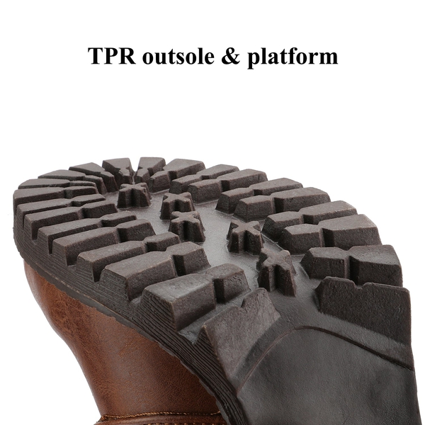 Lace Up Chunky Heel Ankle Booties - TAN - 4