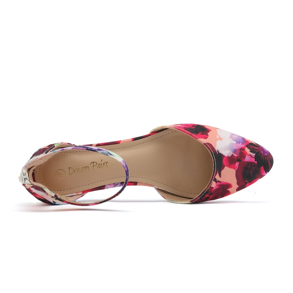 Amiga Ankle Strap Flats Shoes - FLORAL - 2