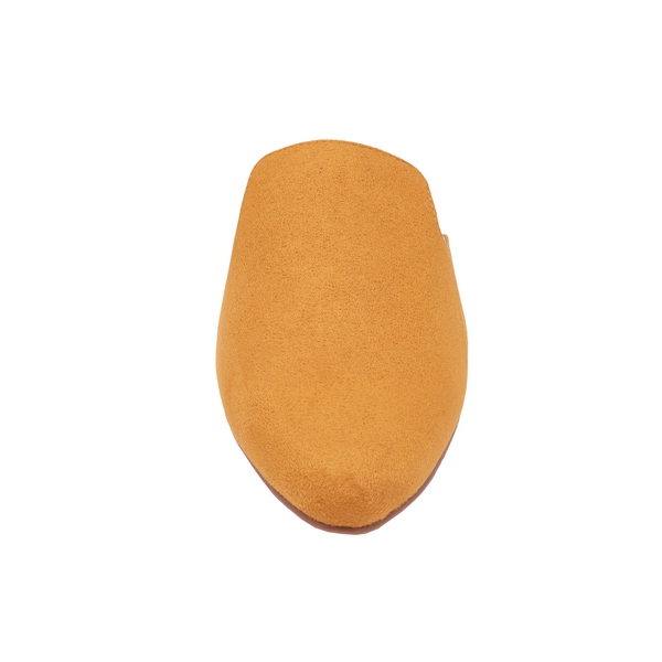 Pointed Toe Flat Mules - YELLOW SUEDE - 4