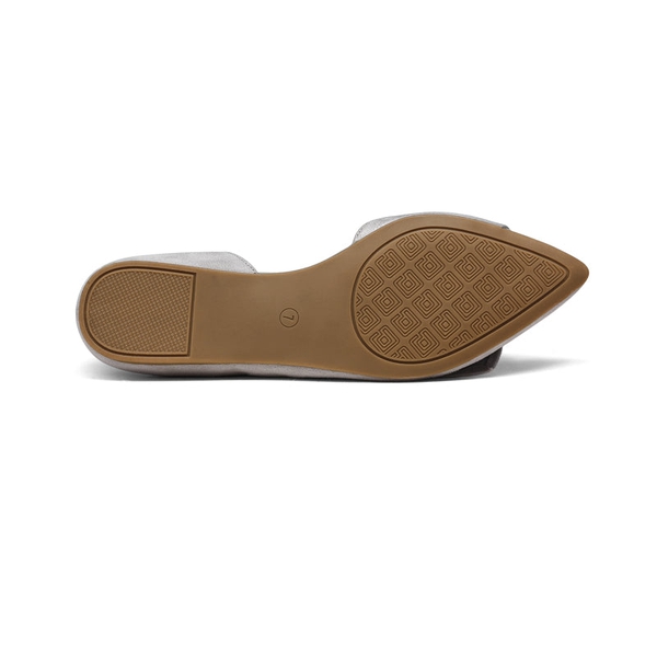 Comfortable Pointed Toe Ballet Flats - GREY SUEDE - 4