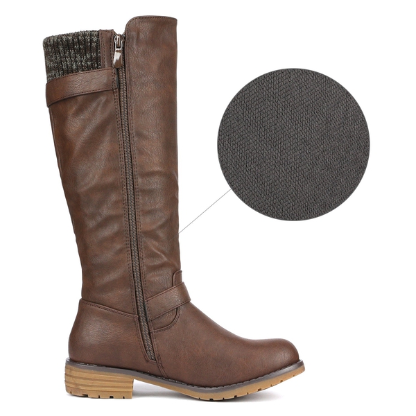 Knee High Low Riding Boots Chunky Low Heel Boots Dream Pairs