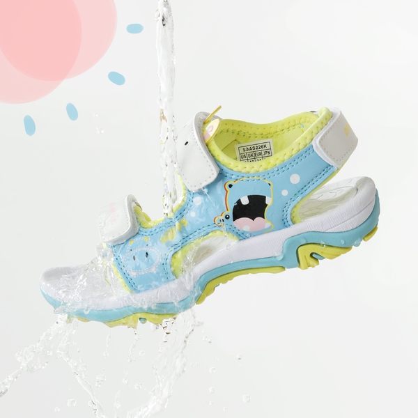 Boys & Girls Open-Toe Sport Sandals - WHITE BLUE YELLOW HIPPO - 4