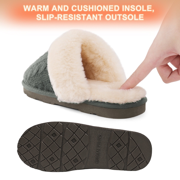 Winter Knitted House Slippers - GREY - 3