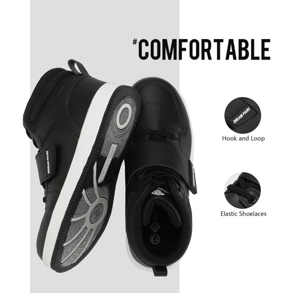 [LilLegends Skyhigh] Dream Pairs Kids High Top Sneakers - BLACK - 2