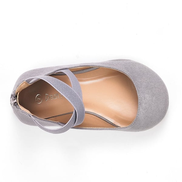 Elastic Closed Toe Flats with Ankle Strap - GREY - 2
