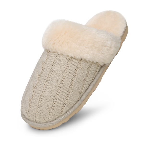 Winter Knitted House Slippers - BEIGE - 5