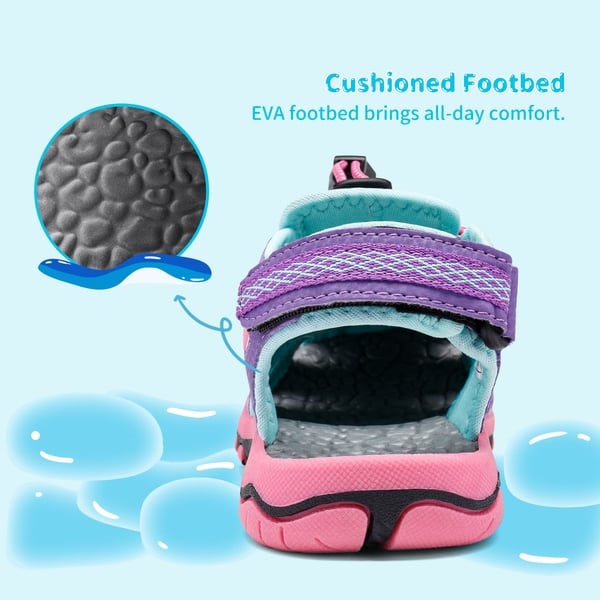 Boys Girls Quick-Dry Athletic Sandals - LAVENDER BABY BLUE FUCHSIA - 2