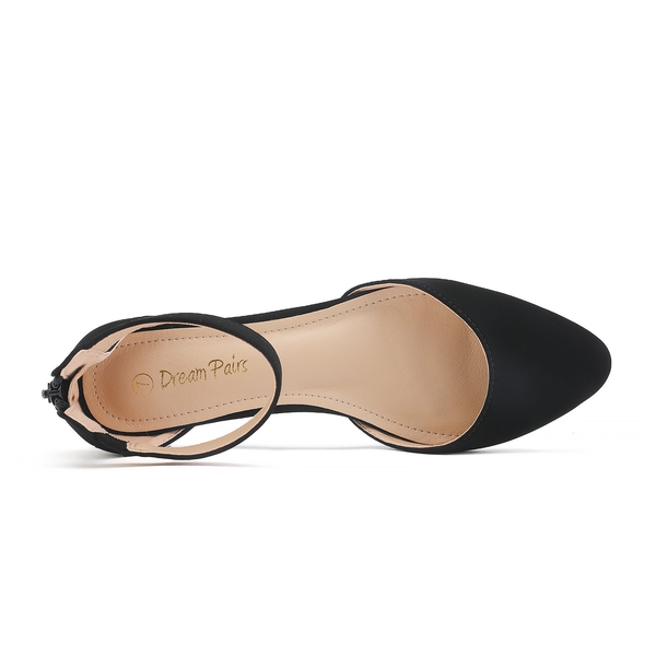 Amiga Ankle Strap Flats Shoes - BLACK NUBUCK - 2