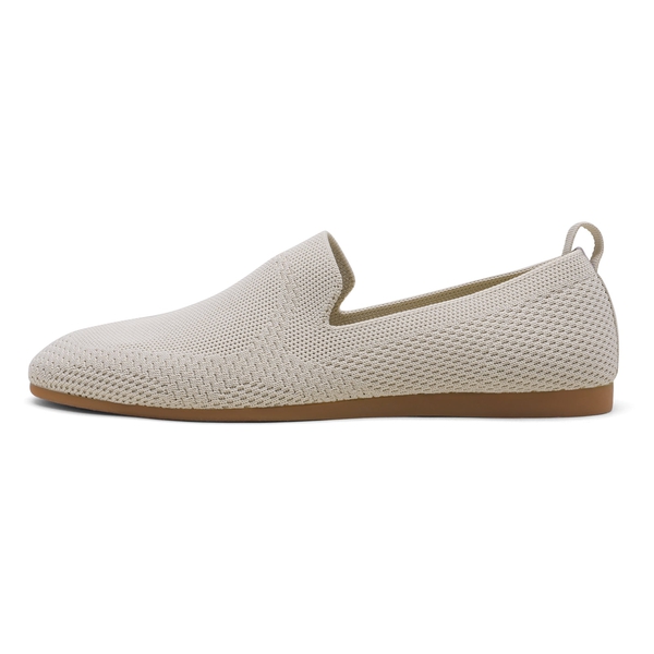 Slip-On Round Toe Knitted Flats - IVORY WHITE - 1