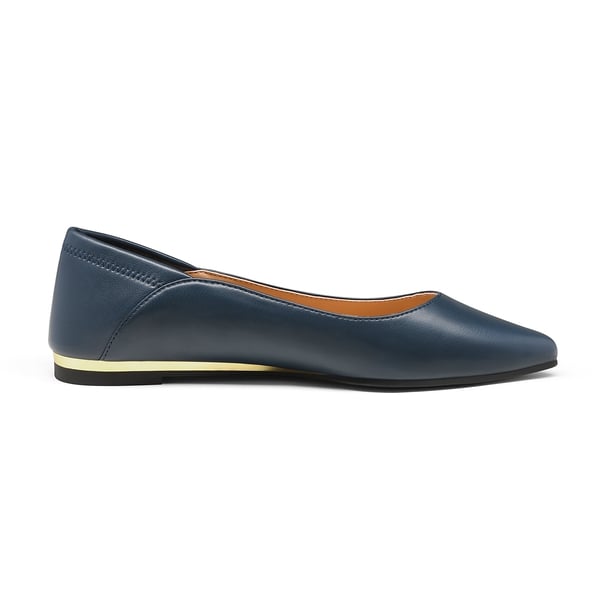 Pointed Toe Cute Ballet Flats - NAVY PU - 2