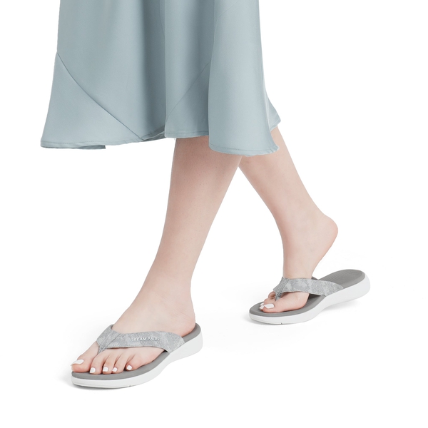 Comfortable Flip Flops With Arch Support - LIGHT GREY - 1