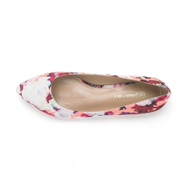 Pointed Toe Ballet Slip On Flats - FLORAL - 2