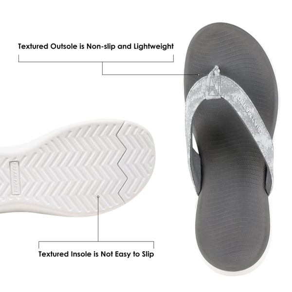 Comfortable Flip Flops With Arch Support - DARK GREY - 3