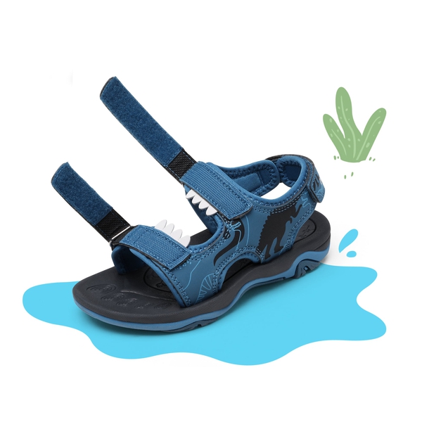 Boys & Girls Open-Toe Sport Sandals - NAVY BLUE DINOSAUR - 2