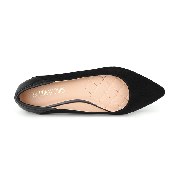 Pointed Toe Cute Ballet Flats - BLACK SUEDE - 3