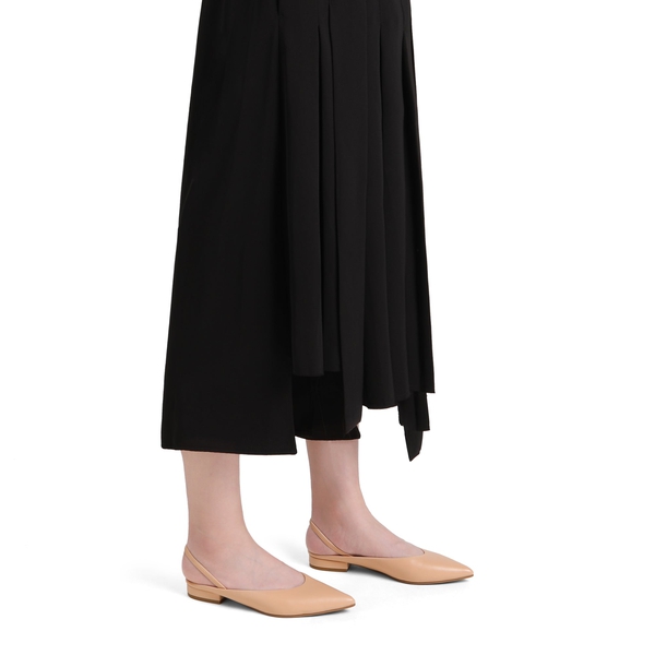 Pointed Toe Slingback Flats - NUDE PU - 1