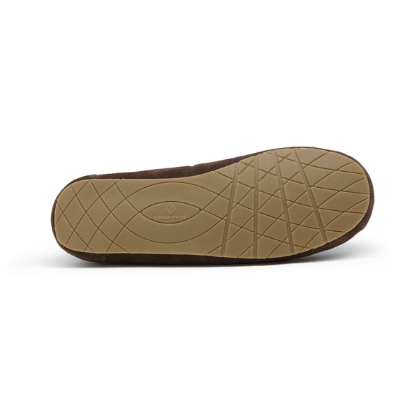 Faux Suede Moccasin Slippers - BROWN - 5