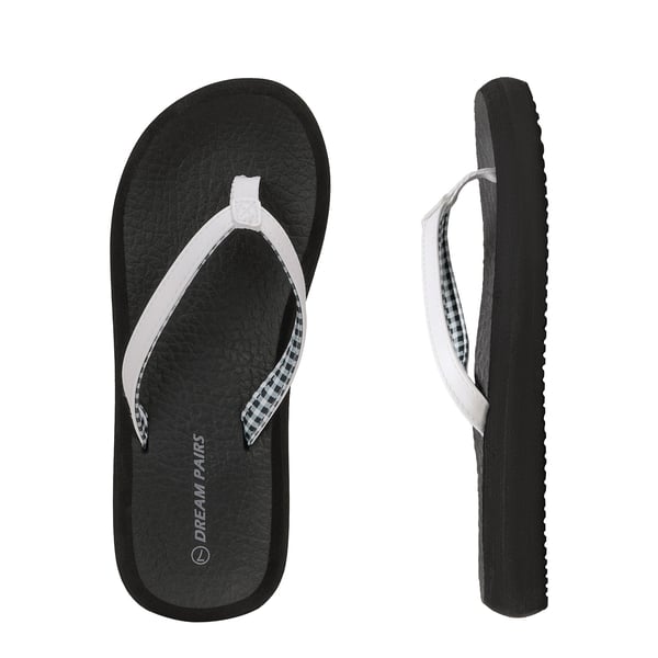 Arch Support Flip Flops - WHITE BLACK - 2