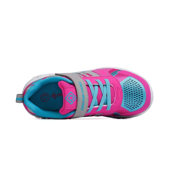 Boys Girls Athletic Running Sneakers - GREY FUCHSIA BLUE - 2
