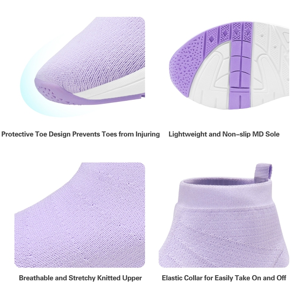 Boys Girls High Top Sock Shoes - LIGHT  PURPLE - 3