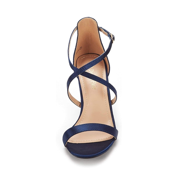 Criss Cross Stiletto Pump Heels Sandals - NAVY - 2