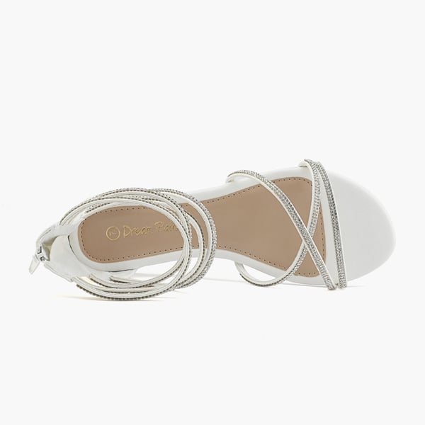 Ankle Strap Classic Low Wedge Sandals - WHITE - 4